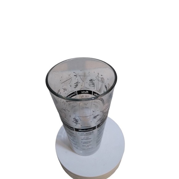 Vintage Cocktail Mixer Glass with Recipes - Martini Pitcher, Clear Black Cocktai - Picture 3 of 8
